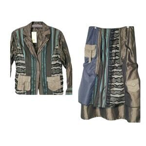 Lan‎ Vie New With Tags Rare unique Lagenlook 2 Piece Blazer, Skirt Set Size 12